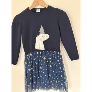Girls Cotton Unicorn Sparkle Tutu  Dress size 7-8 Blue